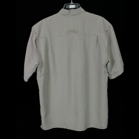 MOJO SPORTSWEAR BUTTON FRONT SS MENS VENTED SHIRT BROWN CHECK SIZE MEDIUM - Picture 2 of 9